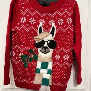 Red Llama Kids Sweater, Size 5, NWOT